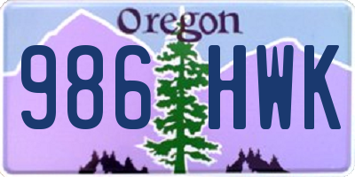 OR license plate 986HWK