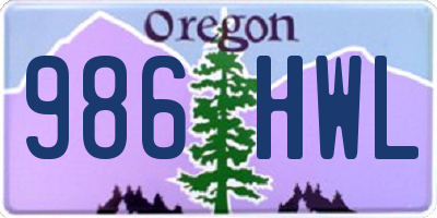 OR license plate 986HWL