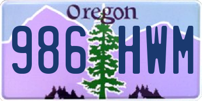 OR license plate 986HWM