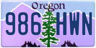 OR license plate 986HWN