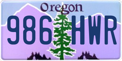 OR license plate 986HWR