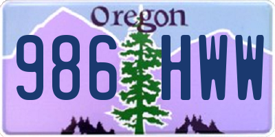 OR license plate 986HWW