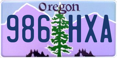 OR license plate 986HXA