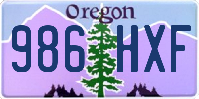 OR license plate 986HXF