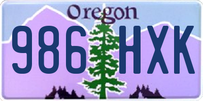 OR license plate 986HXK