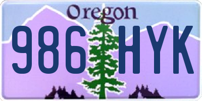 OR license plate 986HYK