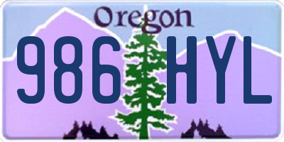 OR license plate 986HYL