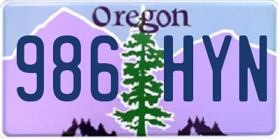 OR license plate 986HYN