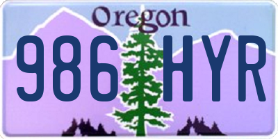 OR license plate 986HYR