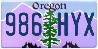 OR license plate 986HYX