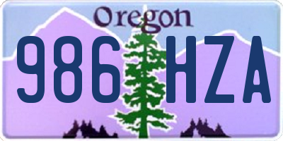OR license plate 986HZA