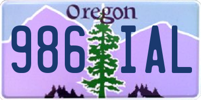 OR license plate 986IAL