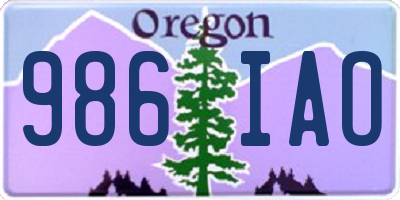 OR license plate 986IAO