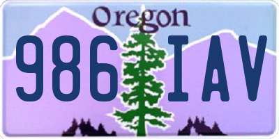 OR license plate 986IAV