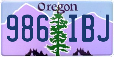 OR license plate 986IBJ