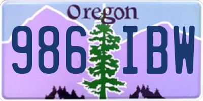 OR license plate 986IBW