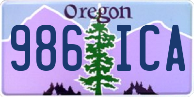 OR license plate 986ICA