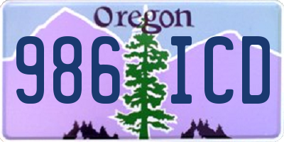 OR license plate 986ICD