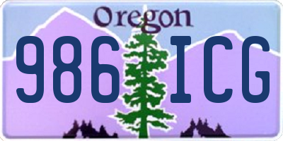 OR license plate 986ICG
