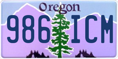 OR license plate 986ICM