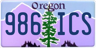 OR license plate 986ICS