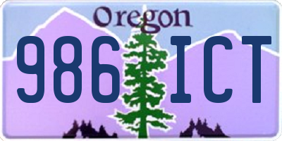 OR license plate 986ICT