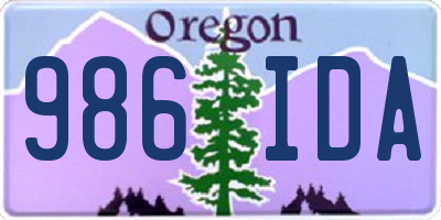 OR license plate 986IDA