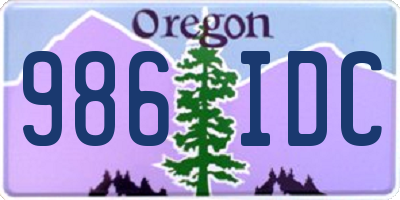 OR license plate 986IDC