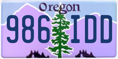 OR license plate 986IDD