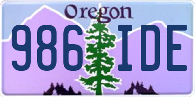 OR license plate 986IDE