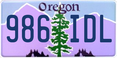 OR license plate 986IDL