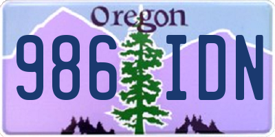 OR license plate 986IDN