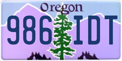 OR license plate 986IDT