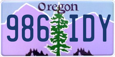OR license plate 986IDY