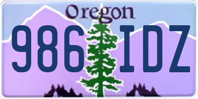 OR license plate 986IDZ