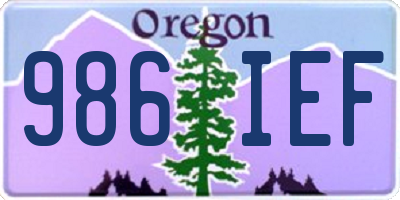 OR license plate 986IEF