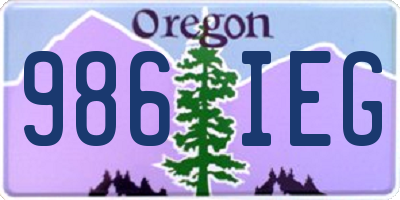 OR license plate 986IEG