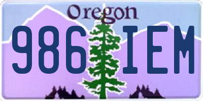 OR license plate 986IEM