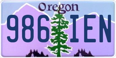 OR license plate 986IEN
