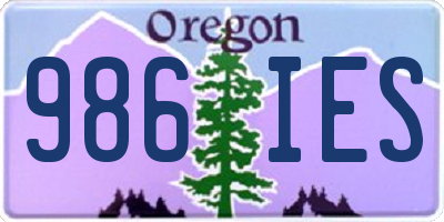 OR license plate 986IES