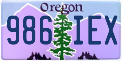OR license plate 986IEX