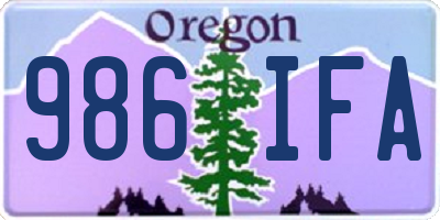 OR license plate 986IFA