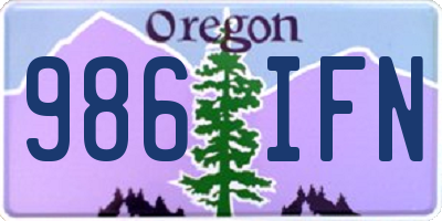 OR license plate 986IFN