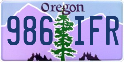 OR license plate 986IFR