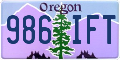 OR license plate 986IFT