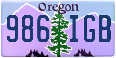 OR license plate 986IGB