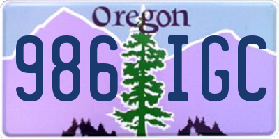 OR license plate 986IGC