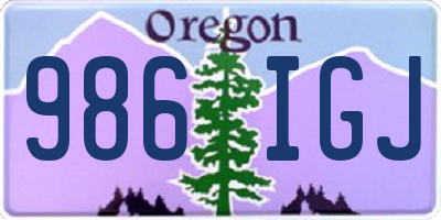 OR license plate 986IGJ
