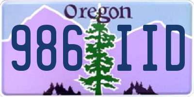 OR license plate 986IID