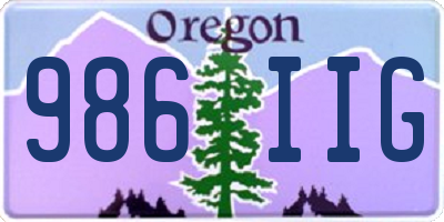 OR license plate 986IIG